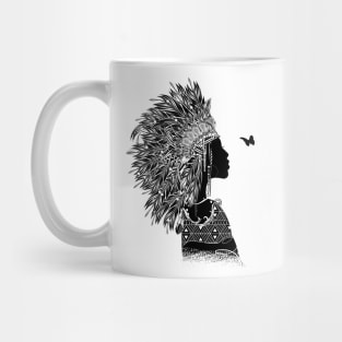 proud indian woman with headdress unique gift Mug